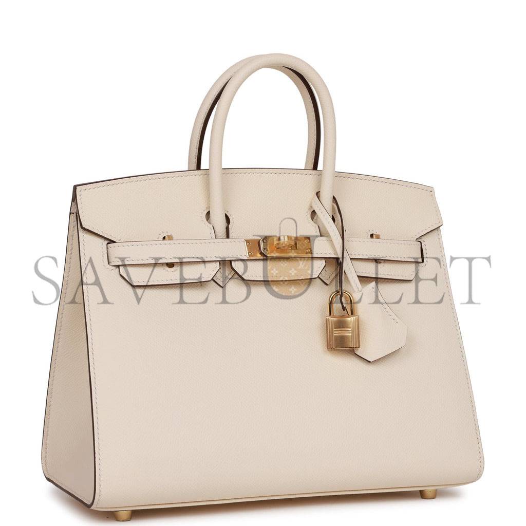 HERMES BIRKIN 25 SELLIER EPSOM GOLD HARDWARE (25*20*13cm)