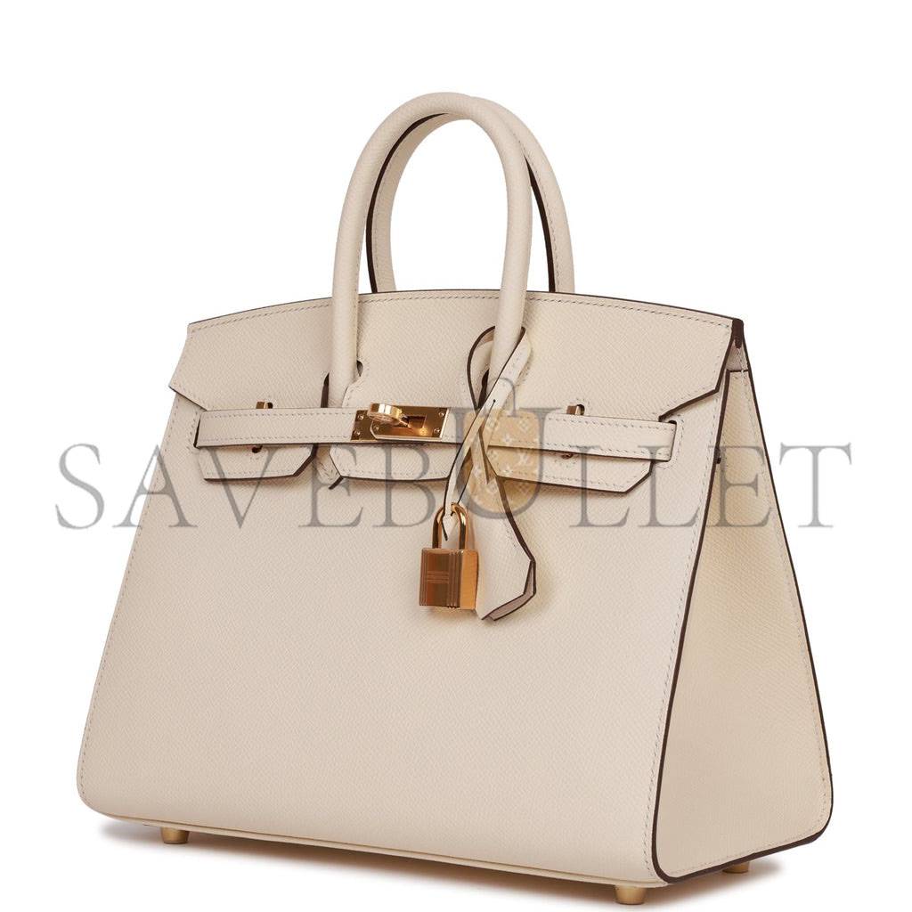 HERMES BIRKIN 25 SELLIER EPSOM GOLD HARDWARE (25*20*13cm)