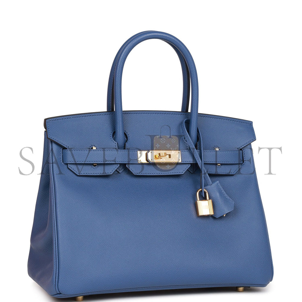 HERMES BIRKIN 30 BLEU BRIGHTON EPSOM GOLD HARDWARE (30cm)