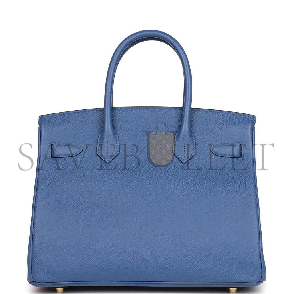 HERMES BIRKIN 30 BLEU BRIGHTON EPSOM GOLD HARDWARE (30cm)