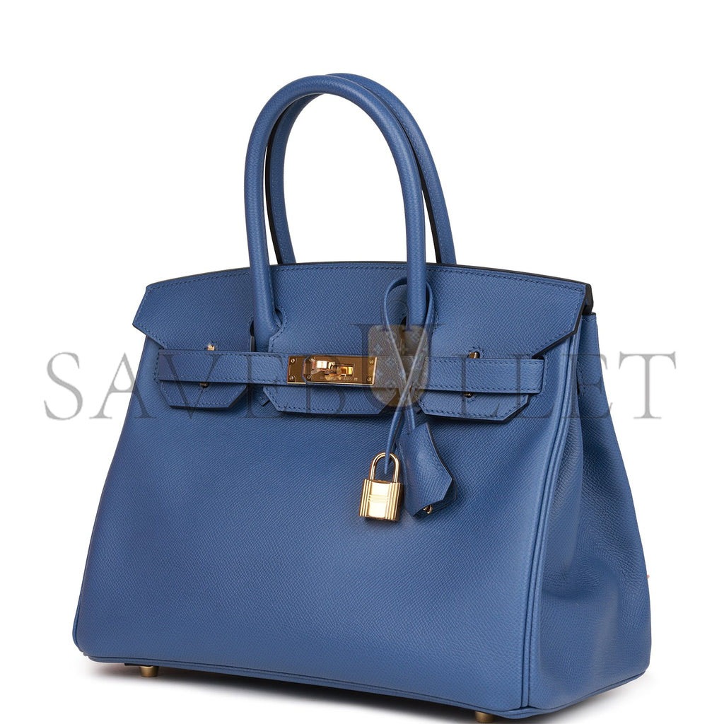 HERMES BIRKIN 30 BLEU BRIGHTON EPSOM GOLD HARDWARE (30cm)