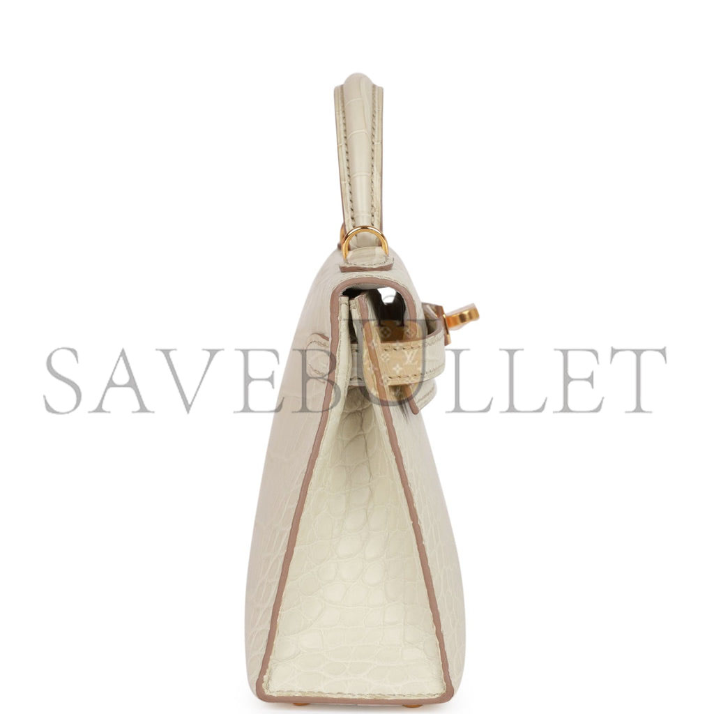 HERMES MASTER MINI KELLY MATTE ALLIGATOR GOLD HARDWARE (19*12*5.5cm)