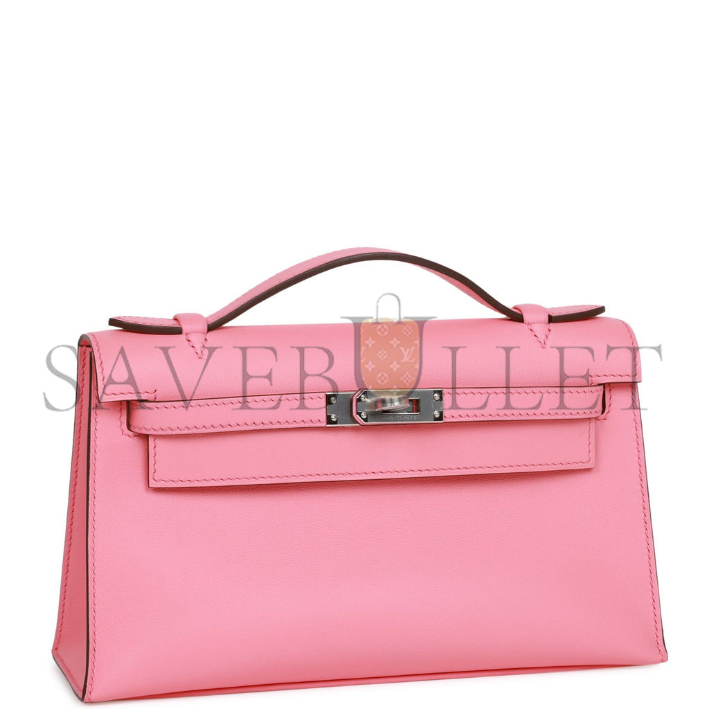 HERMES MINI KELLY POCHETTE ROSE D