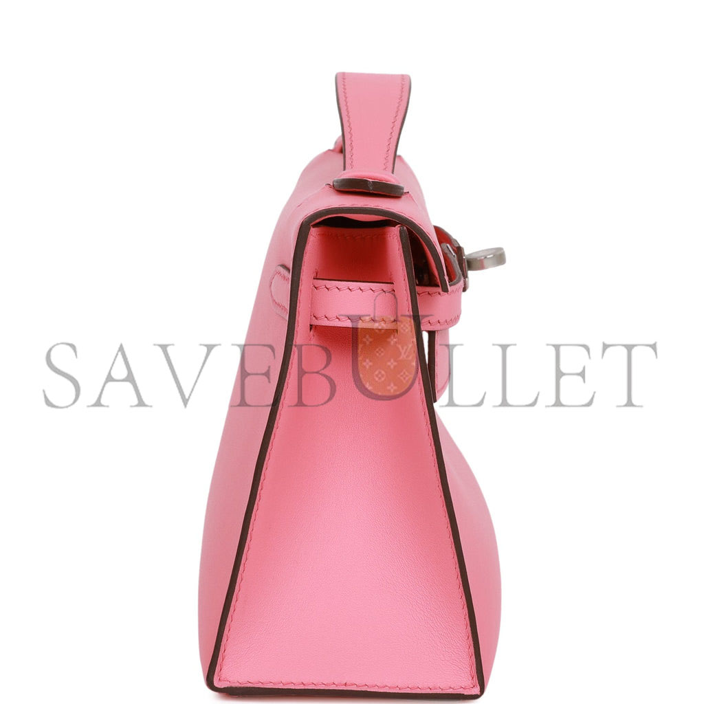 HERMES MINI KELLY POCHETTE ROSE D