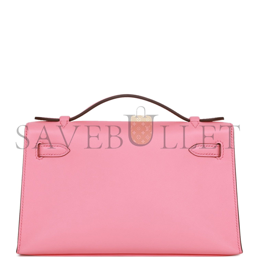 HERMES MINI KELLY POCHETTE ROSE D