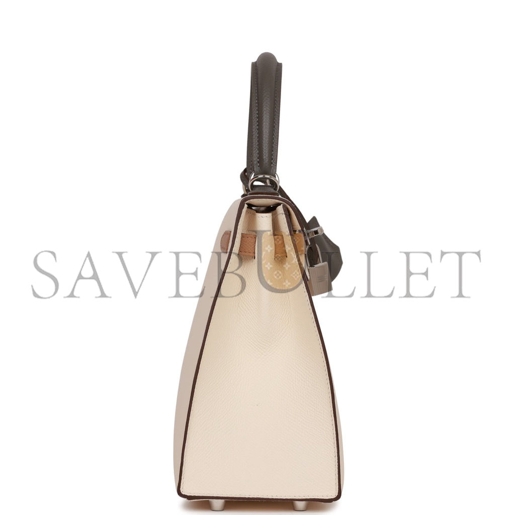 HERMES KELLY 25 SELLIER EPSOM BRUSHED PALLADIUM HARDWARE (25*17*7cm)