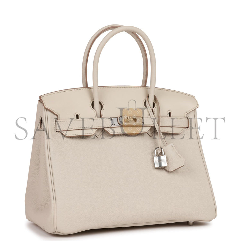 HERMES BIRKIN 30 TOGO AND SWIFT PALLADIUM HARDWARE (30*22*16cm)