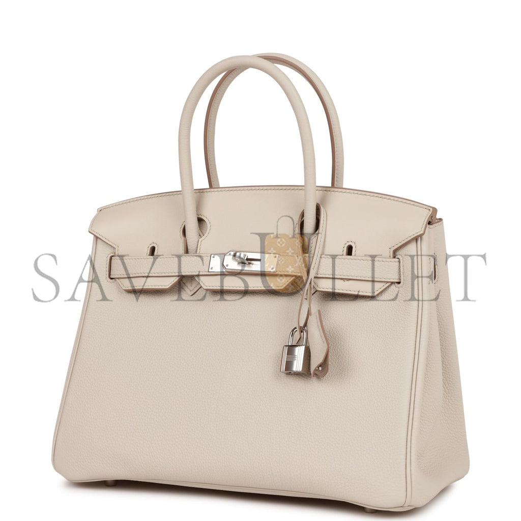HERMES BIRKIN 30 TOGO AND SWIFT PALLADIUM HARDWARE (30*22*16cm)