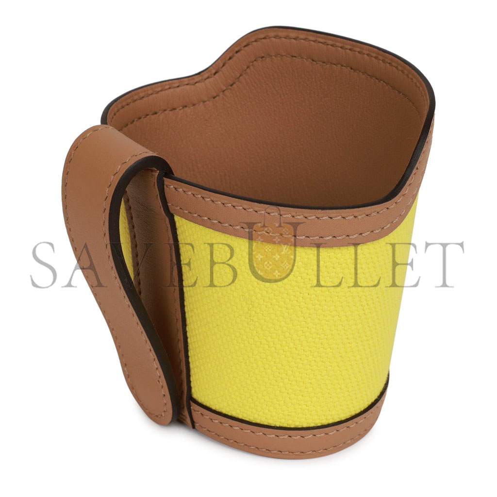 HERMES MASTER BIRKIN 35 CARGO JAUNE CITRON TOILE AND CHAI SWIFT PALLADIUM HARDWARE (35*28*18cm)