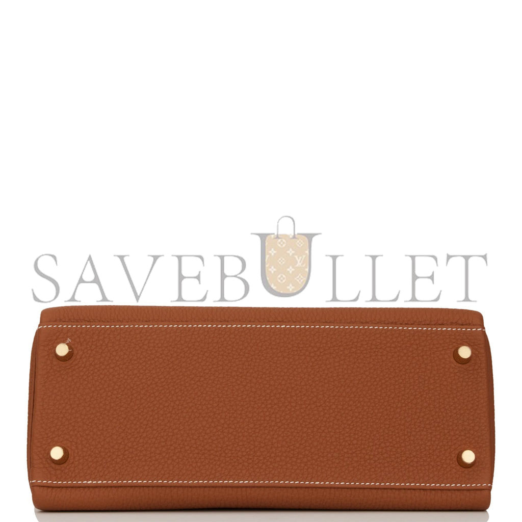 HERMES KELLY RETOURNE 28 GOLD TOGO GOLD HARDWARE (28*22*10cm)