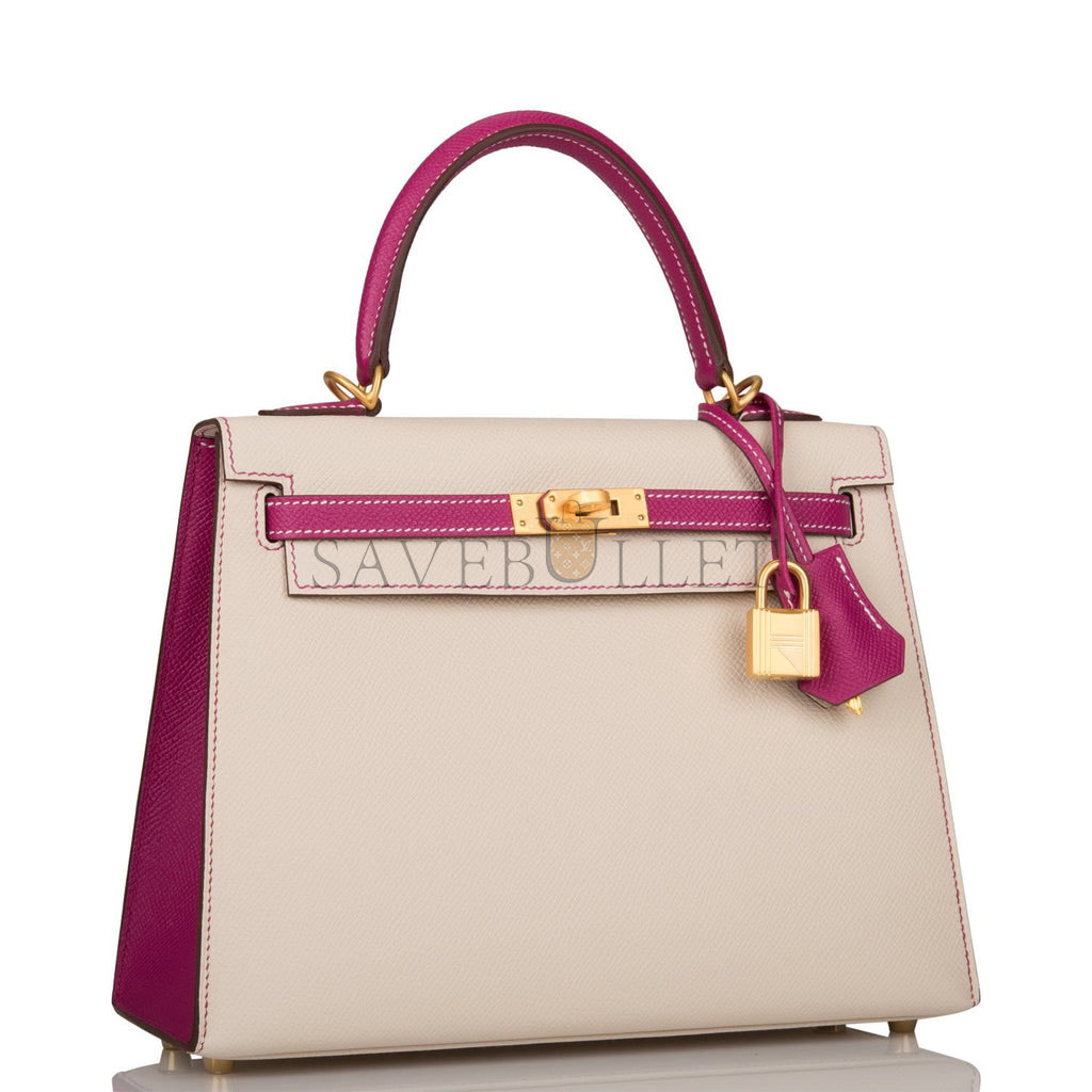 HERMES KELLY 25 EPSOM BRUSHED GOLD HARDWARE (25*17*7cm)