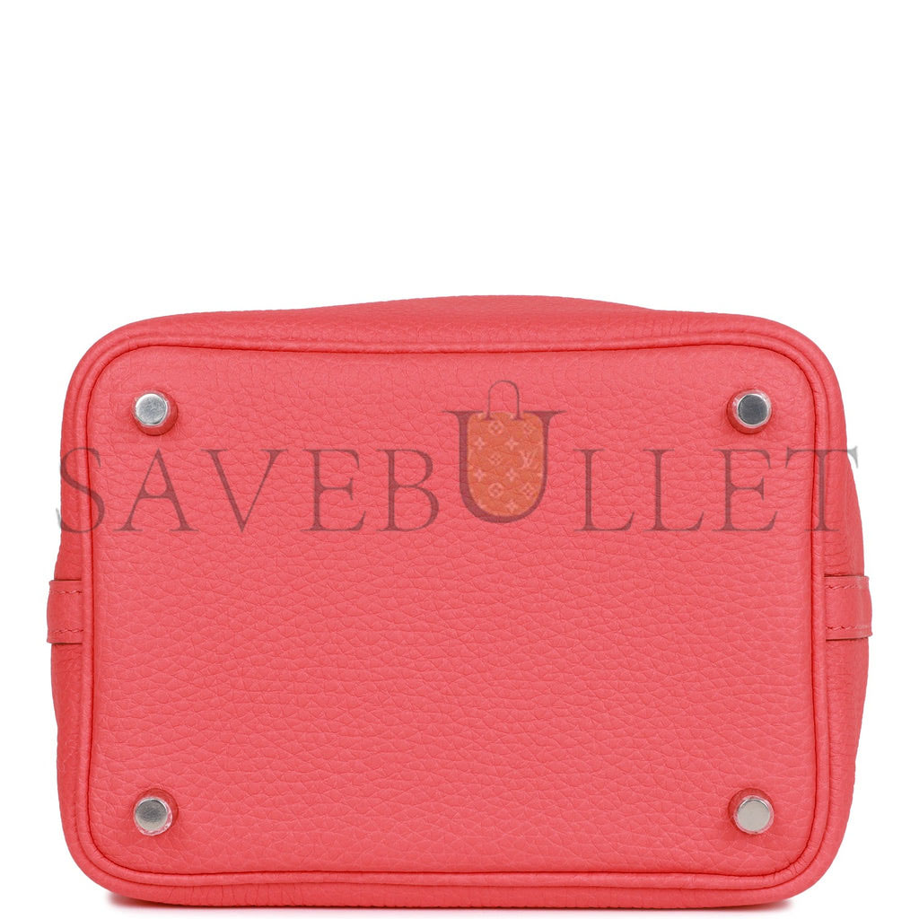 HERMES MASTER PICOTIN LOCK 18 ROSE TEXAS CLEMENCE PALLADIUM HARDWARE (18*18*13cm)