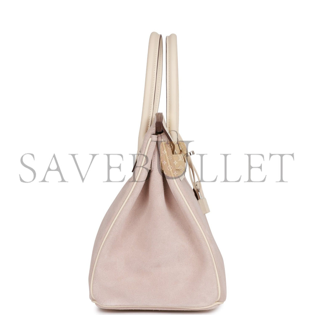 HERMES BIRKIN 30 SWIFT AND SUEDE PALLADIUM HARDWARE (30*22*16cm)