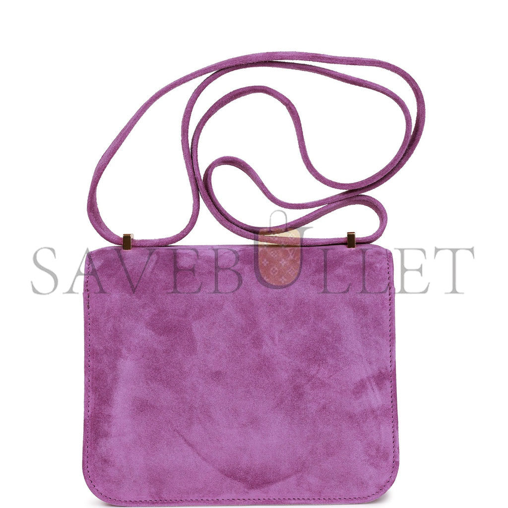 HERMES CONSTANCE 18 SUEDE GOLD HARDWARE (18*15*4cm)