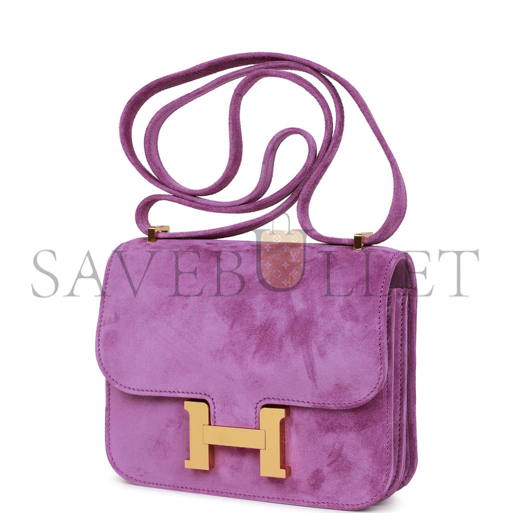 HERMES CONSTANCE 18 SUEDE GOLD HARDWARE (18*15*4cm)