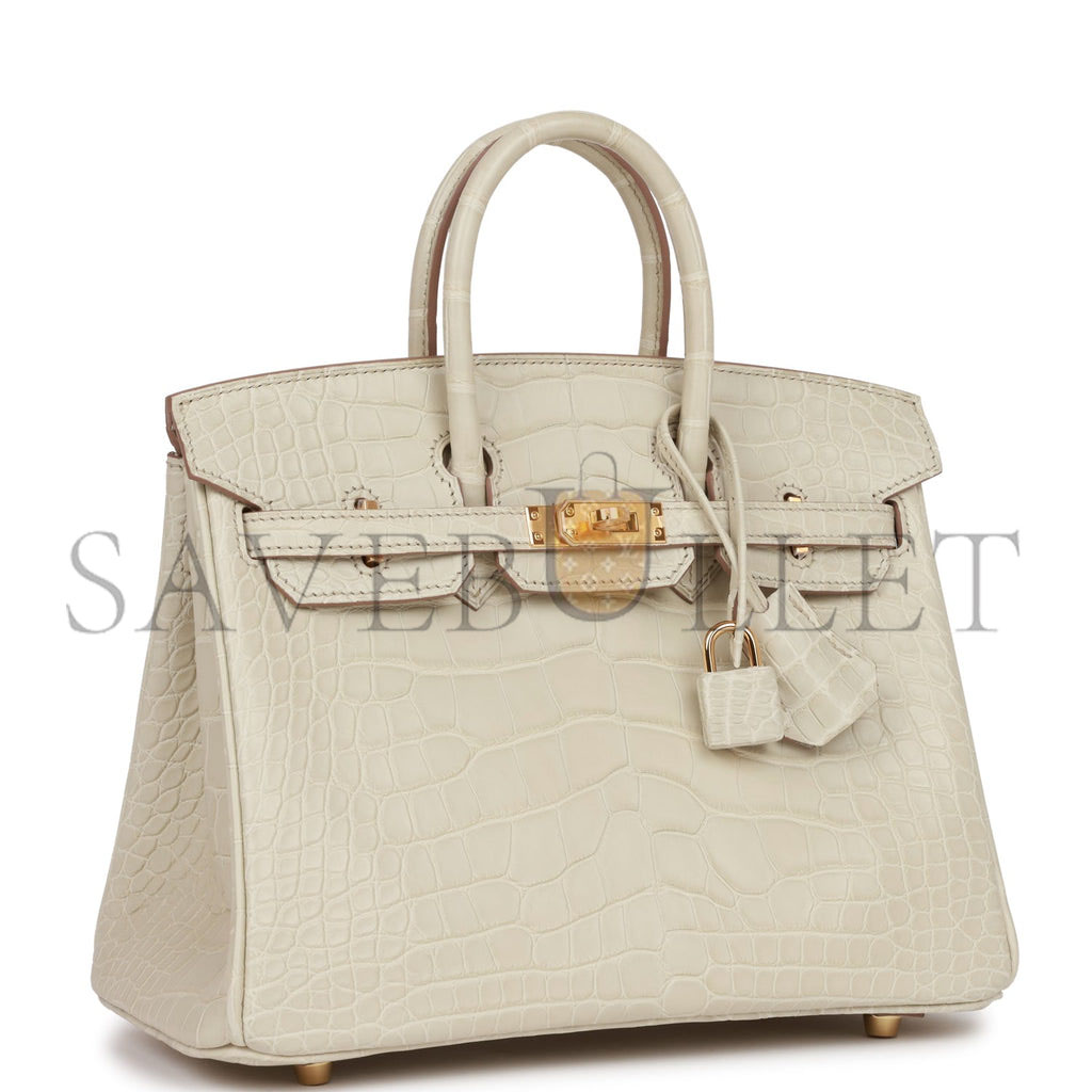 HERMES MASTER BIRKIN 25 MATTE ALLIGATOR GOLD HARDWARE (25*20*13cm)