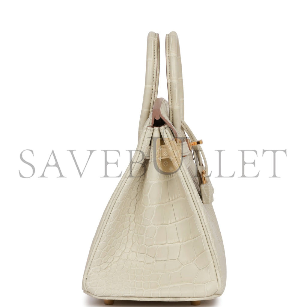 HERMES MASTER BIRKIN 25 MATTE ALLIGATOR GOLD HARDWARE (25*20*13cm)