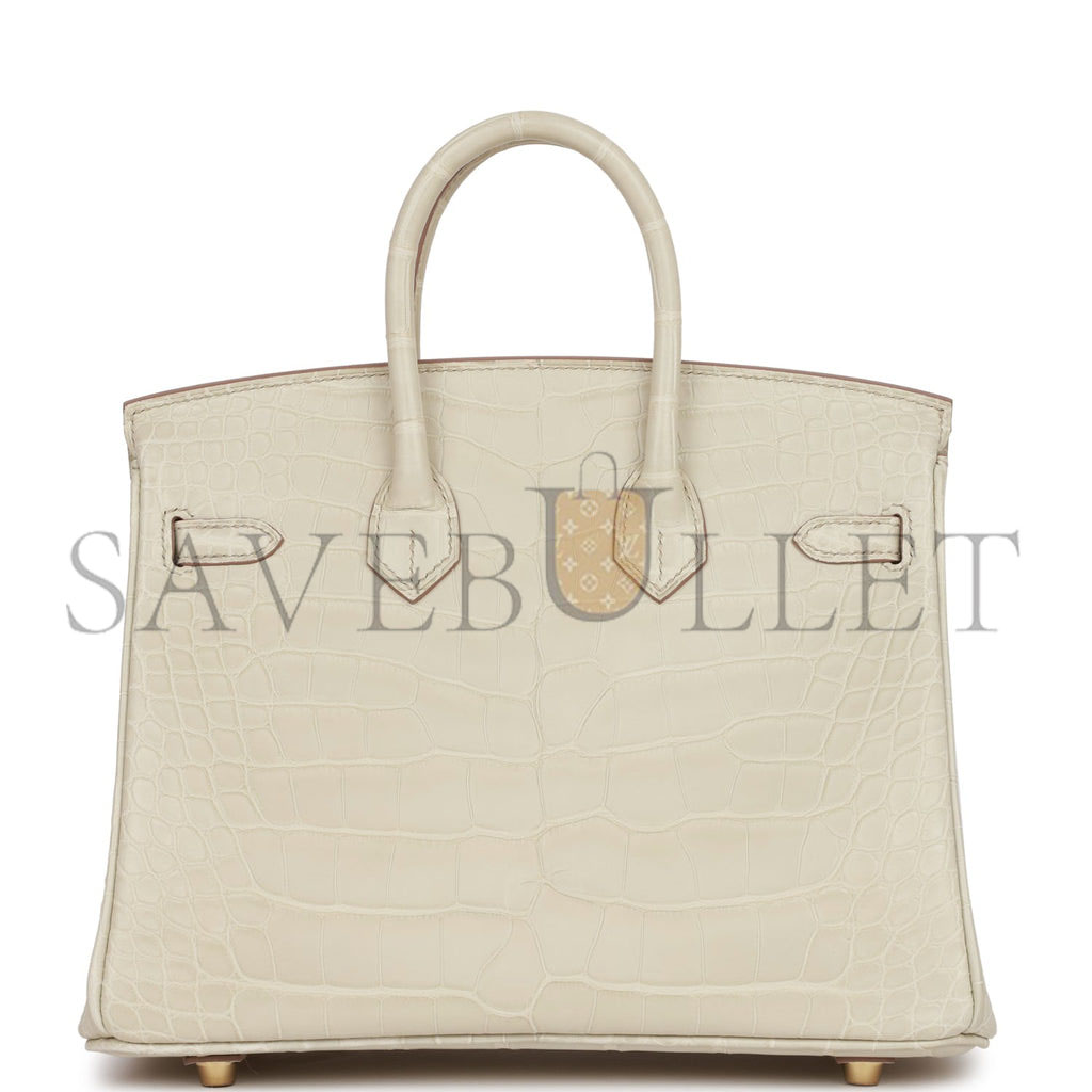 HERMES MASTER BIRKIN 25 MATTE ALLIGATOR GOLD HARDWARE (25*20*13cm)