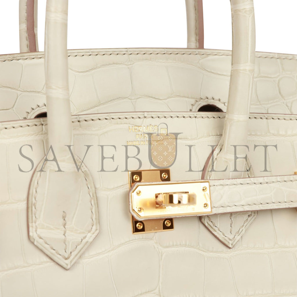 HERMES MASTER BIRKIN 25 MATTE ALLIGATOR GOLD HARDWARE (25*20*13cm)