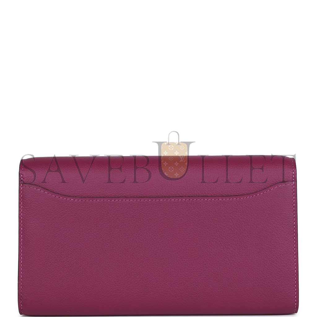 HERMES CONSTANCE WALLET TO GO EVERCOLOR GOLD HARDWARE (20*11*4cm)