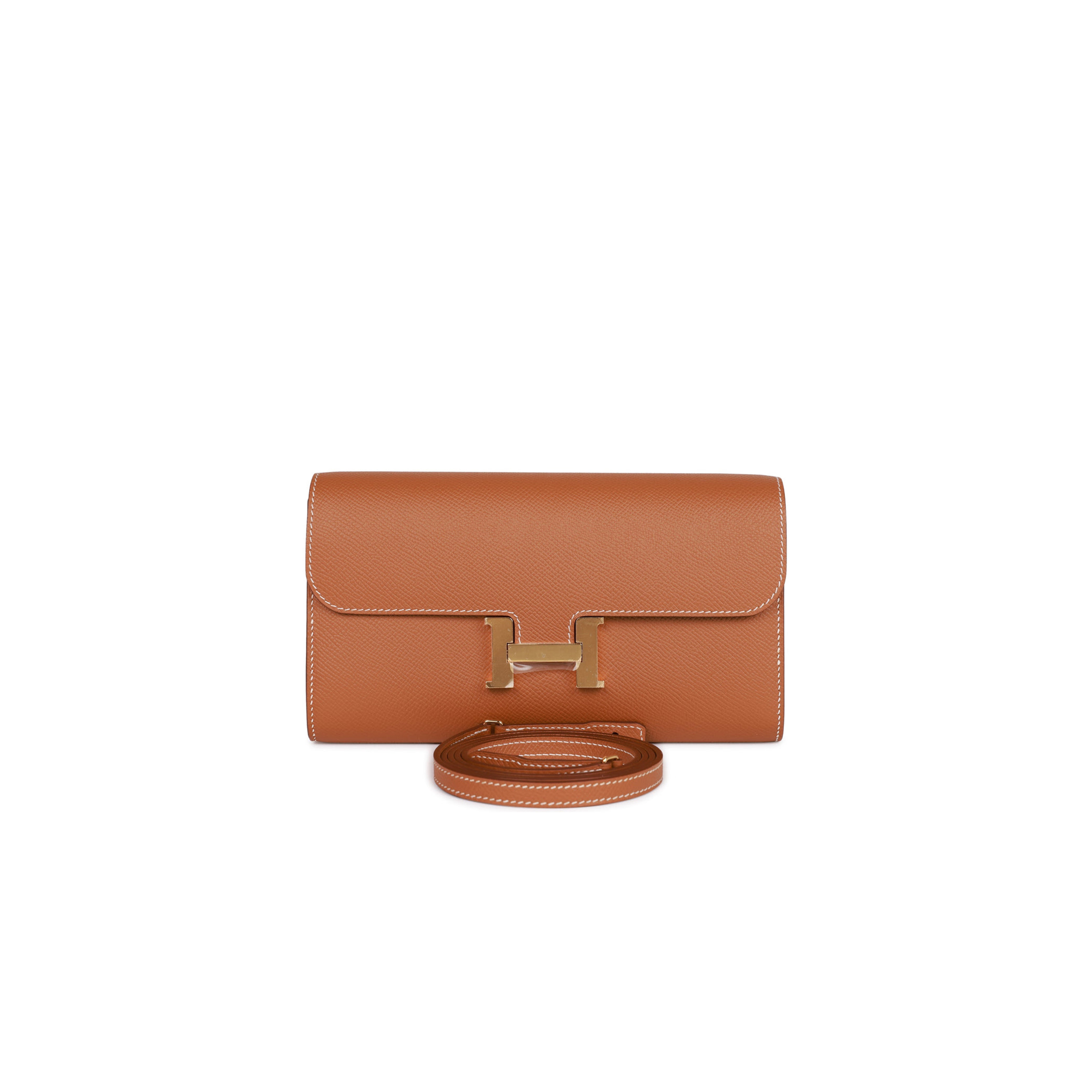 HERMES CONSTANCE WALLET TO GO GOLD EPSOM GOLD HARDWARE  (20*11*4cm)
