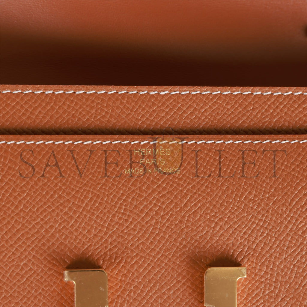 HERMES CONSTANCE WALLET TO GO GOLD EPSOM GOLD HARDWARE  (20*11*4cm)