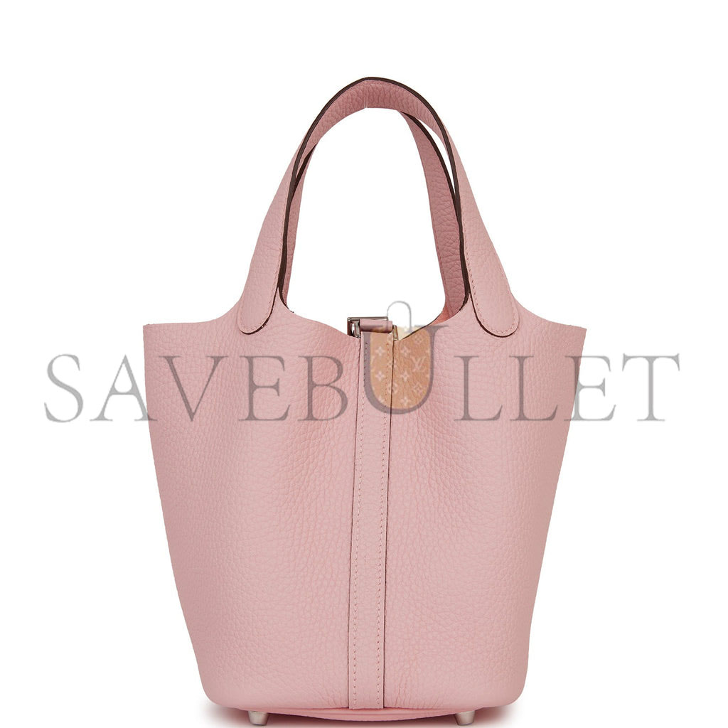 HERMES PICOTIN LOCK 18 CLEMENCE PALLADIUM HARDWARE (18*18*13cm)