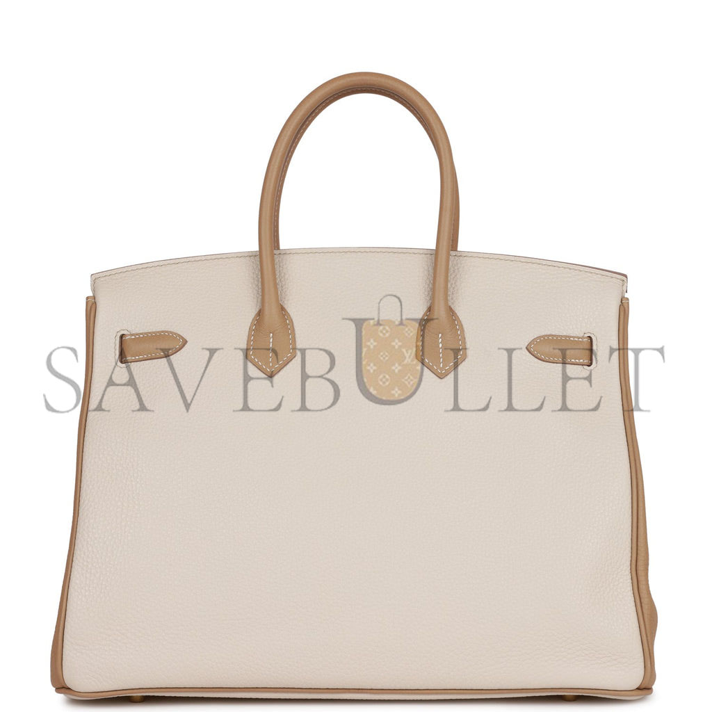 HERMES BIRKIN 35 CLEMENCE BRUSHED GOLD HARDWARE (35*25*18cm)