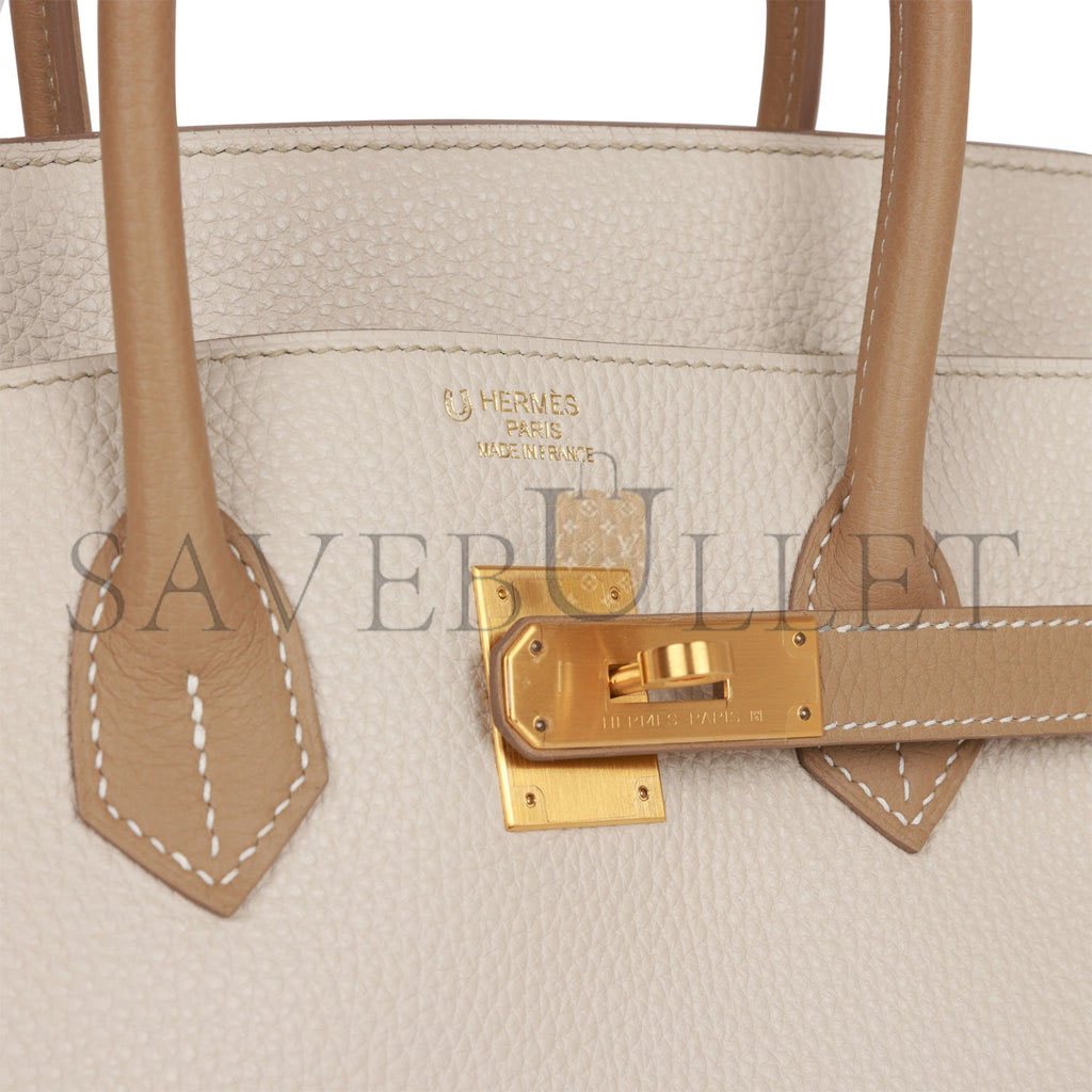 HERMES BIRKIN 35 CLEMENCE BRUSHED GOLD HARDWARE (35*25*18cm)
