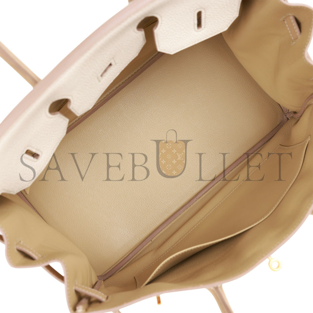 HERMES BIRKIN 35 CLEMENCE BRUSHED GOLD HARDWARE (35*25*18cm)