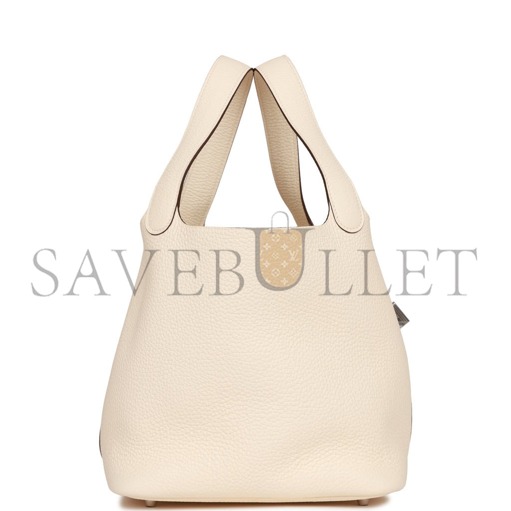 HERMES PICOTIN LOCK 22 CLEMENCE PALLADIUM HARDWARE (22*21*17cm)