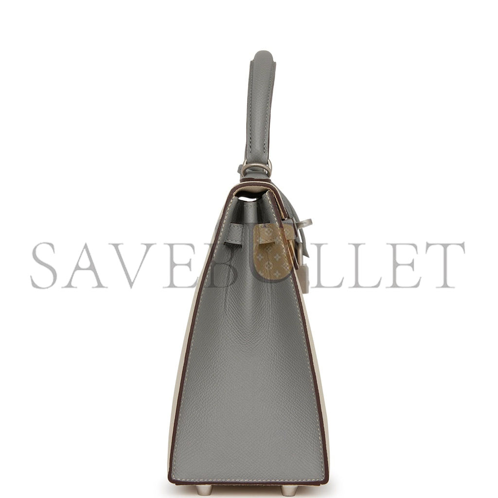HERMES KELLY 25 EPSOM BRUSHED PALLADIUM HARDWARE (25*17*7cm)
