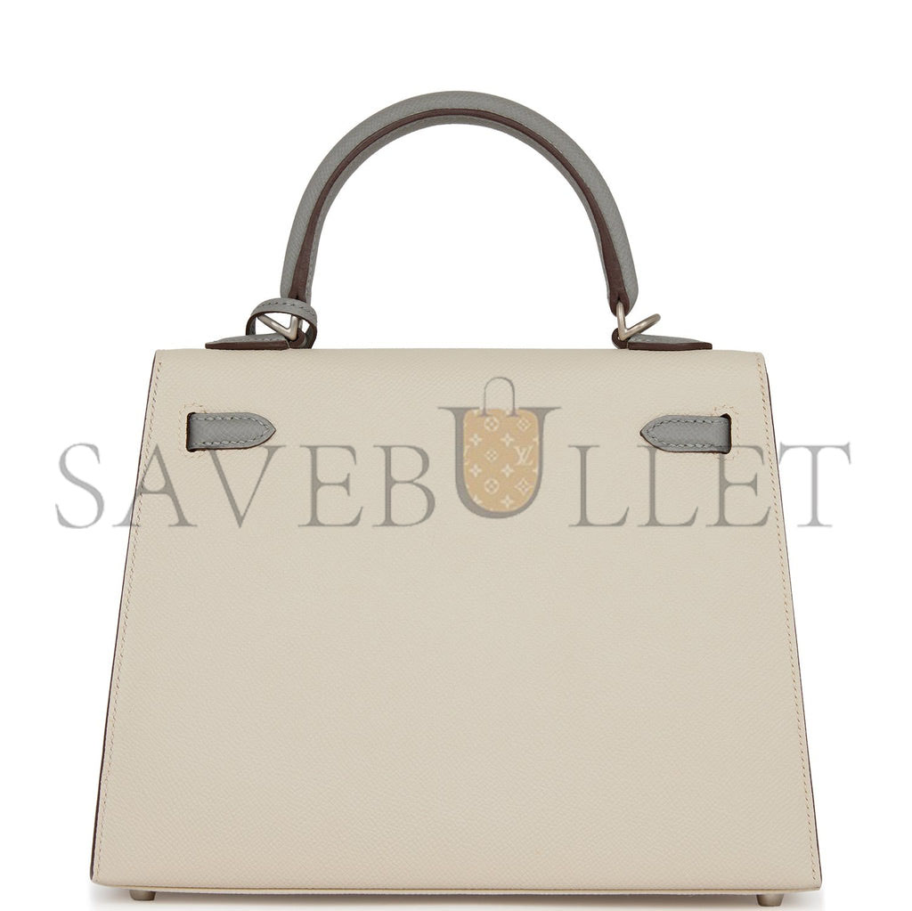 HERMES KELLY 25 EPSOM BRUSHED PALLADIUM HARDWARE (25*17*7cm)