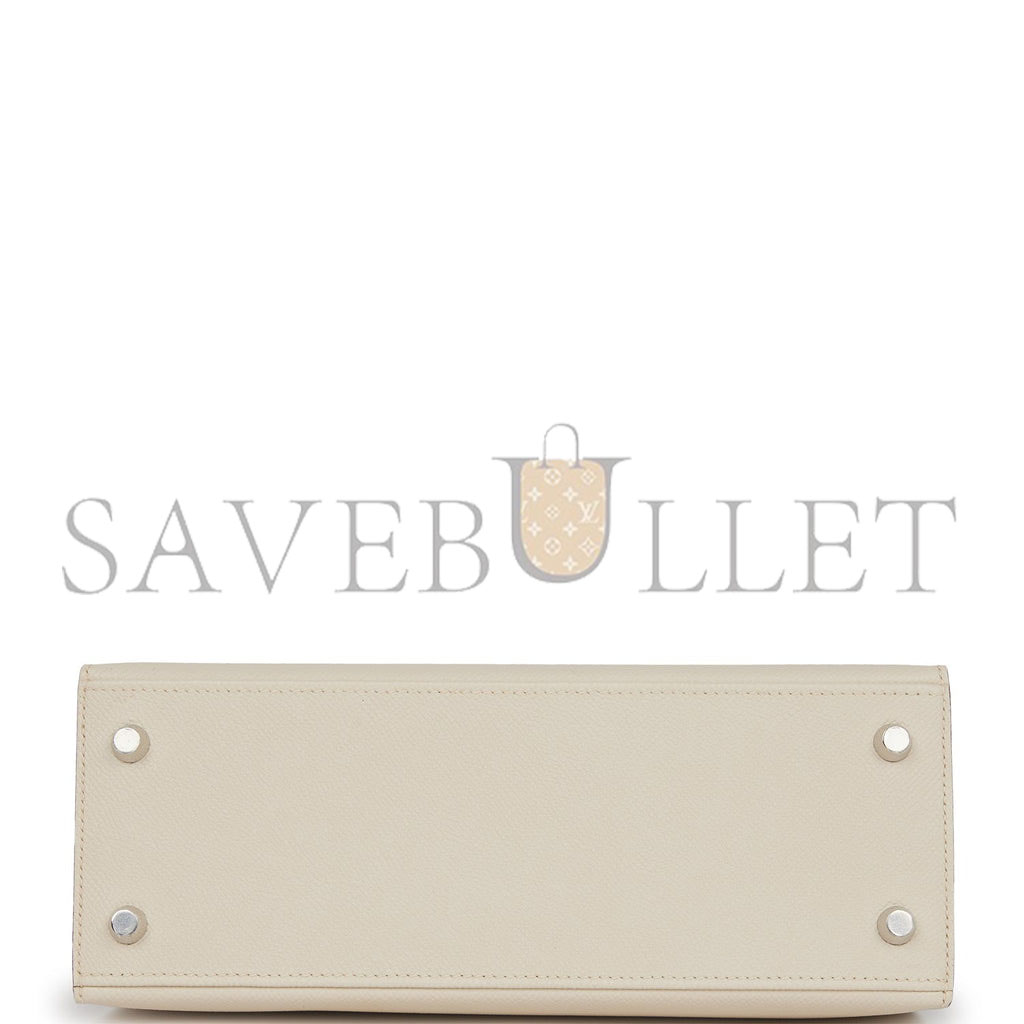 HERMES KELLY 25 EPSOM BRUSHED PALLADIUM HARDWARE (25*17*7cm)