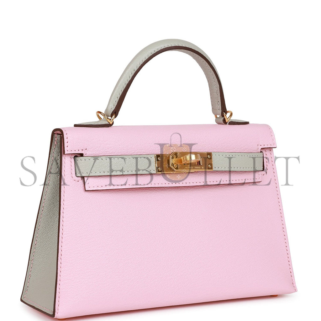 HERMES MINI KELLY CHEVRE GOLD HARDWARE (19*12*5.5cm)