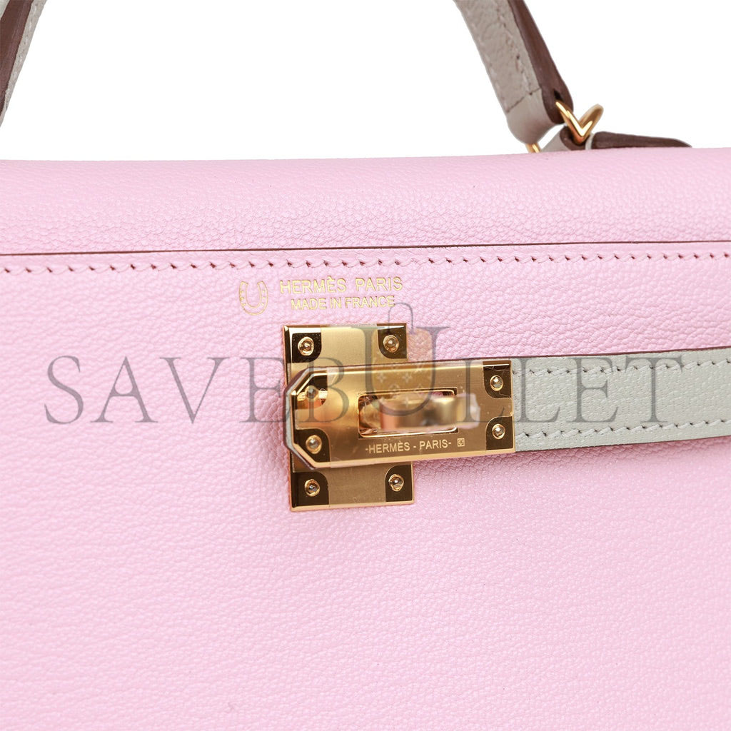 HERMES MINI KELLY CHEVRE GOLD HARDWARE (19*12*5.5cm)
