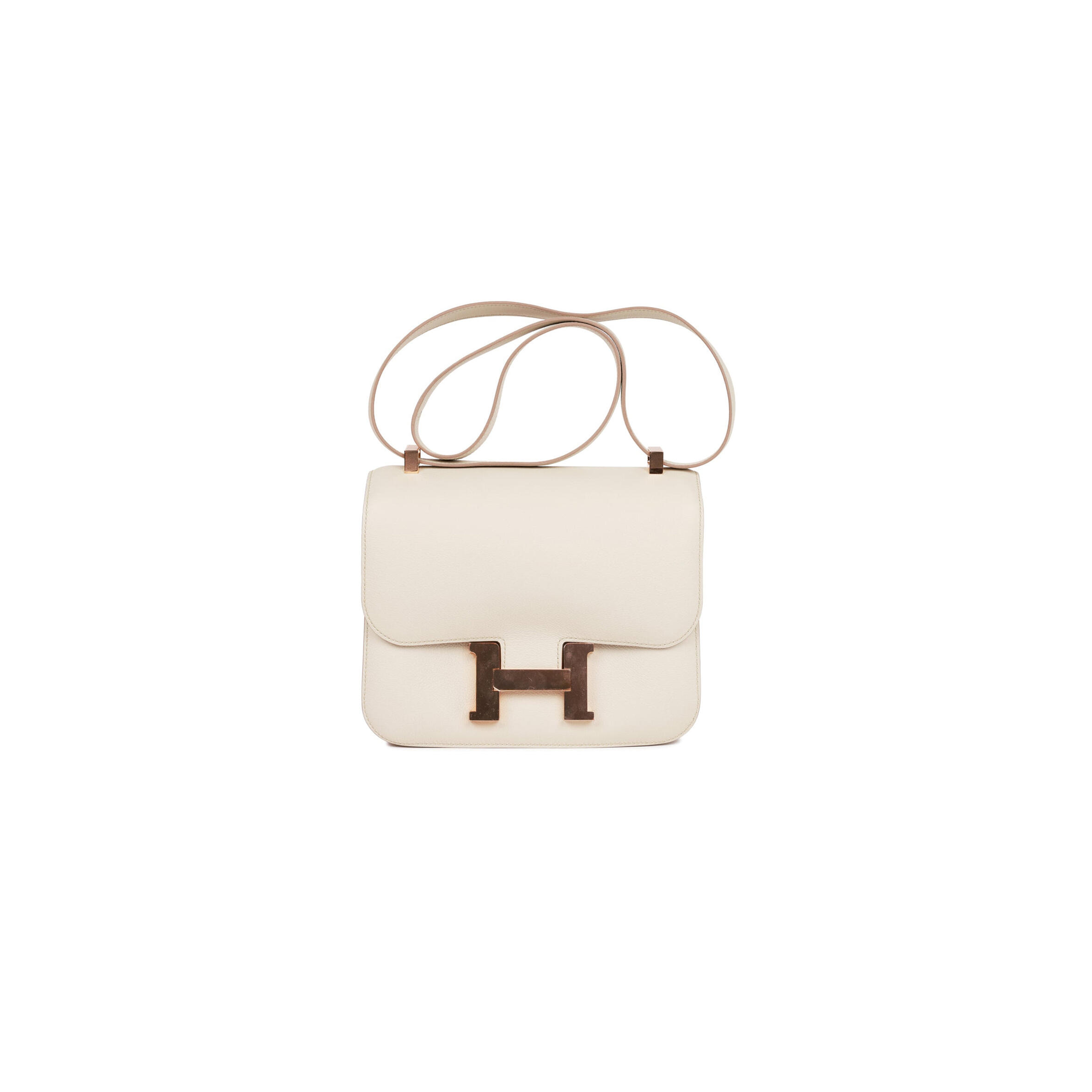 HERMES MASTER CONSTANCE 24 GRIS PERLE EVERCOLOR ROSE GOLD HARDWARE 39830448537694 (24cm)