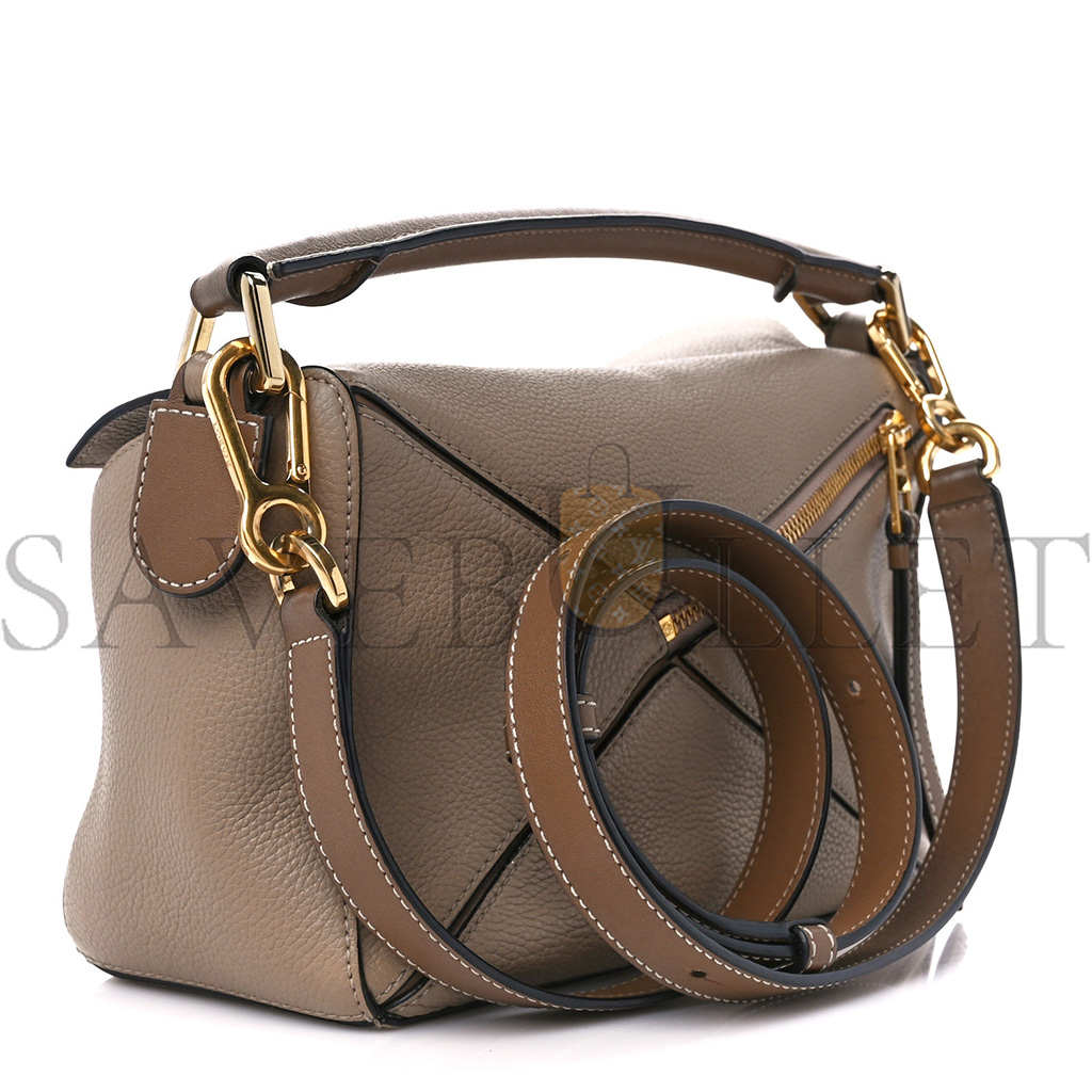LOEWE GRAINED CALFSKIN SMALL PUZZLE BAG SAND MINK (24*16.5*10.5cm)