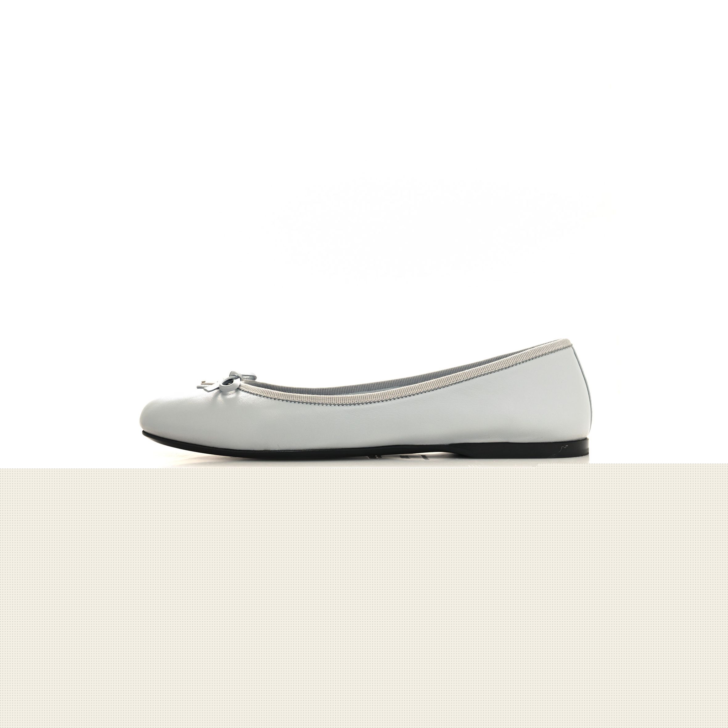 PRADA METALLIC LAMBSKIN BOW BALLERINA FLATS 38.5 FIORDALISO