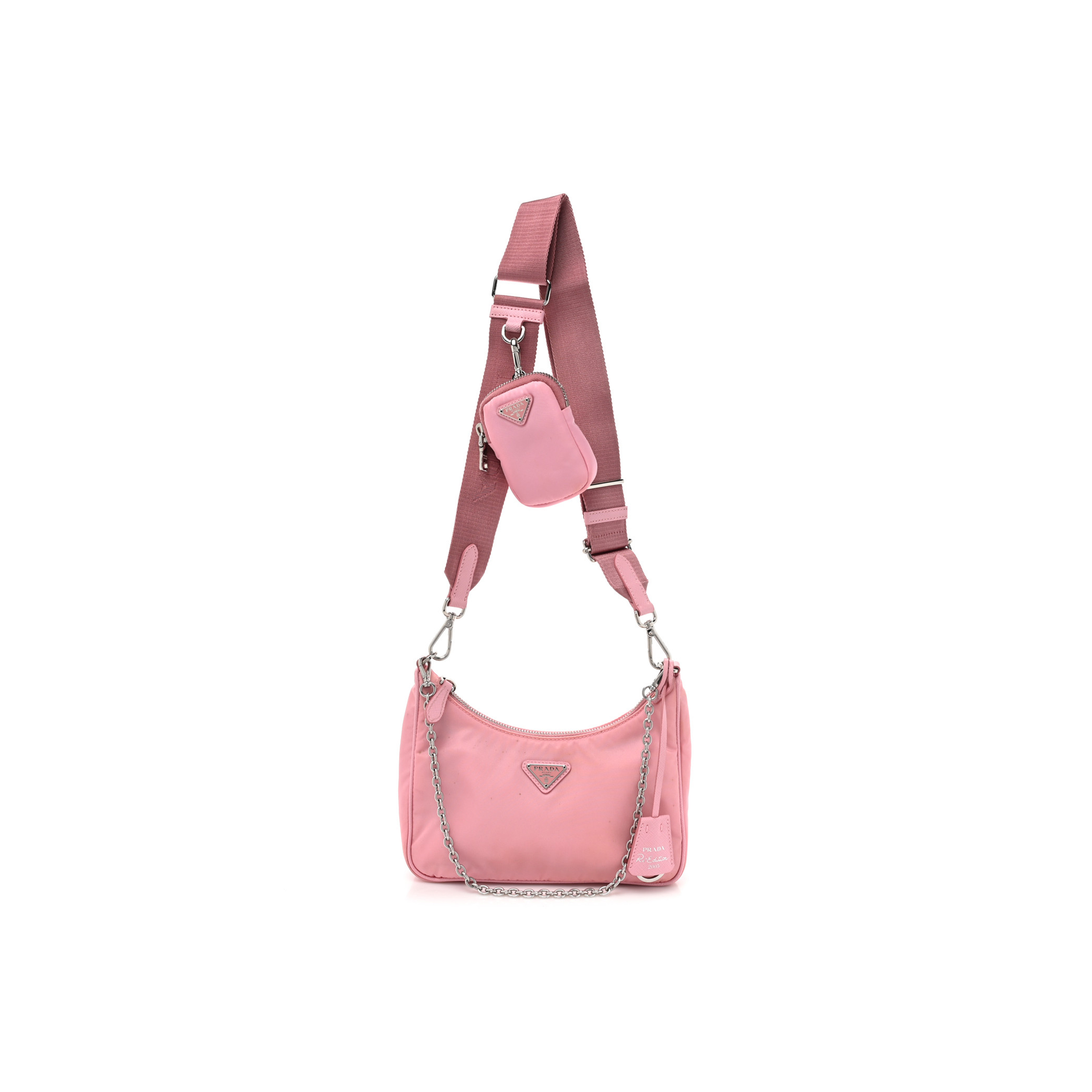 PRADA NYLON RE-EDITION 2005 SHOULDER BAG ROSA 1BH204 (22*17*6m)