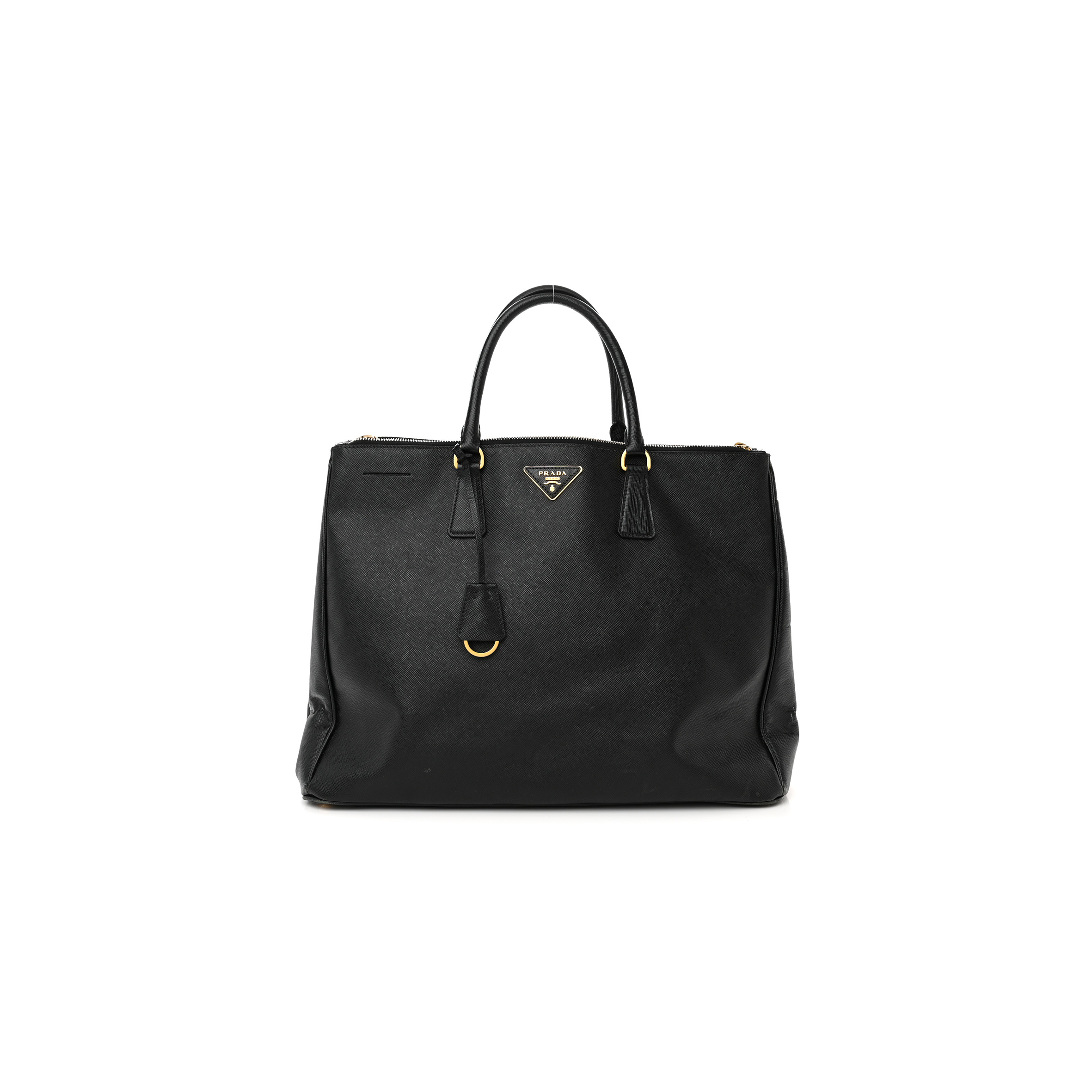 PRADA SAFFIANO LUX LARGE DOUBLE ZIP TOTE BLACK 1BA274 (32*22.5*13.5cm)