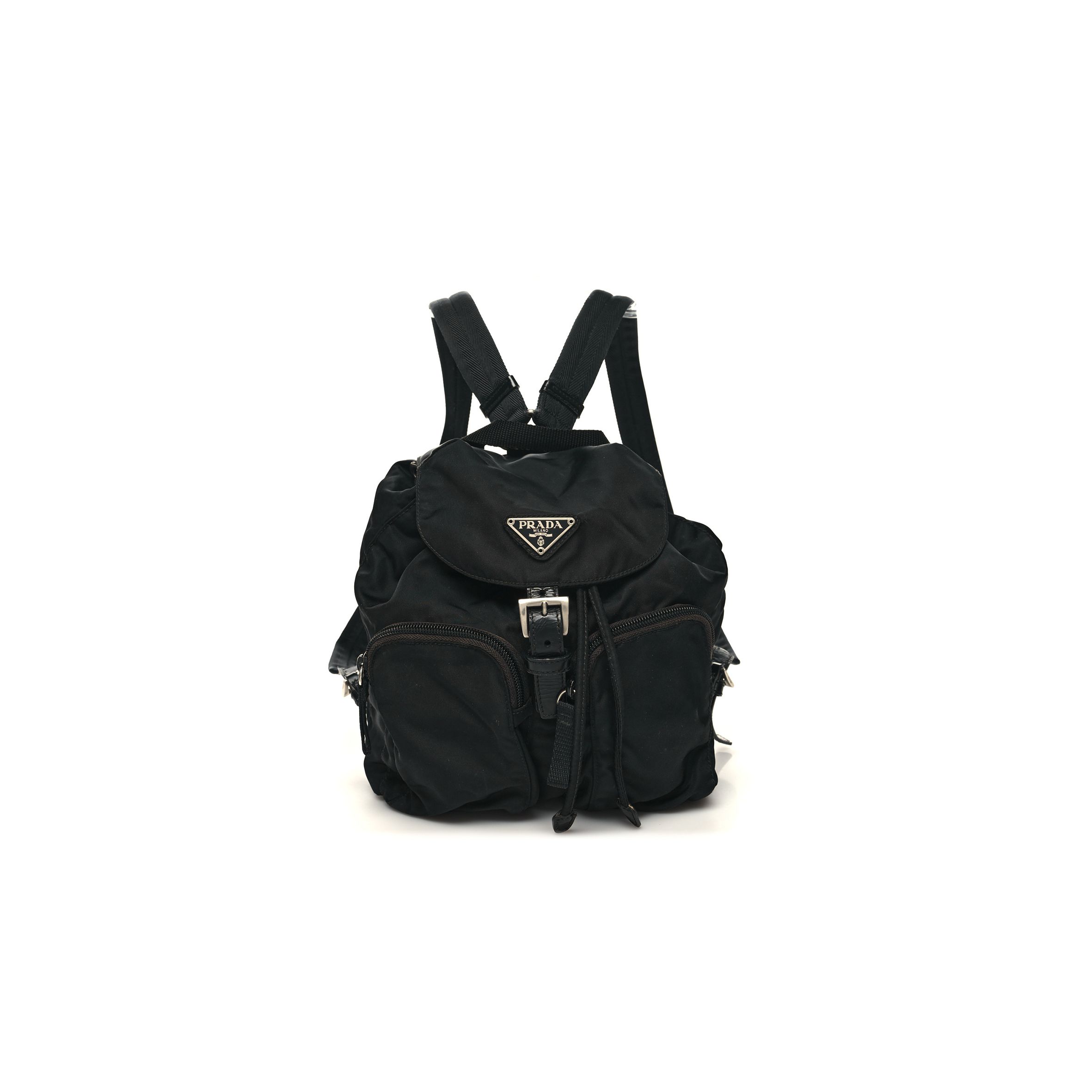 PRADA NYLON VELA SMALL BACKPACK BLACK (25*24*12cm)