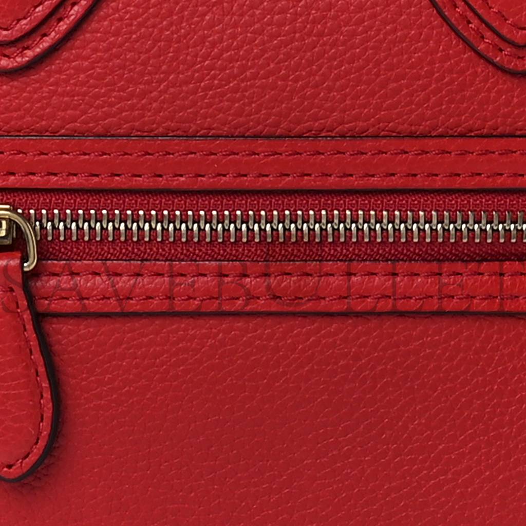 CELINE DRUMMED CALFSKIN MICRO LUGGAGE RED (26*25*13cm)