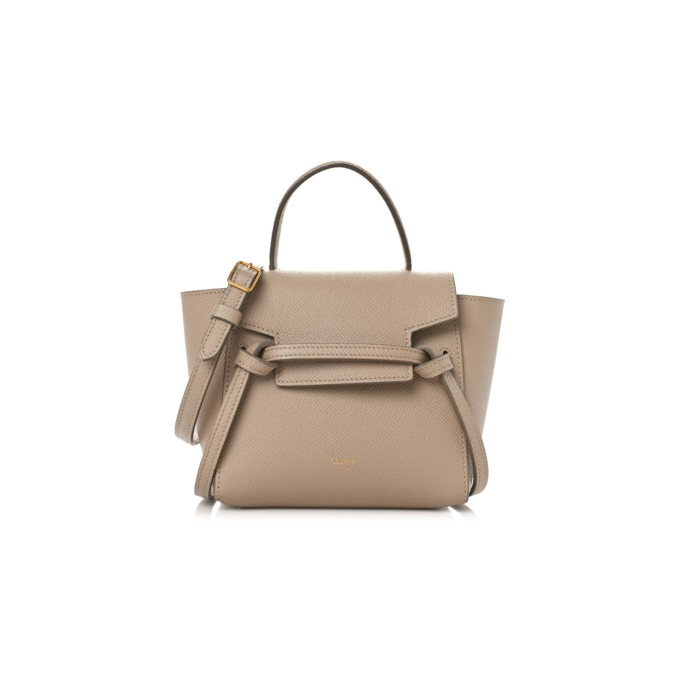 CELINE GRAINED CALFSKIN PICO BELT BAG LIGHT TAUPE (15*15*9cm)