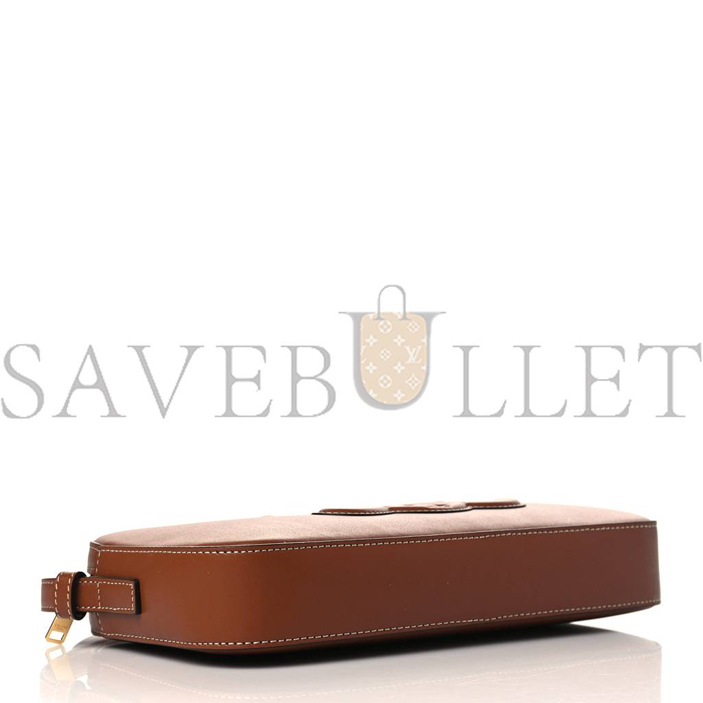 CELINE SMOOTH CALFSKIN CUIR TRIOMPHE CAMERA SHOULDER BAG TAN (27*13*4cm)