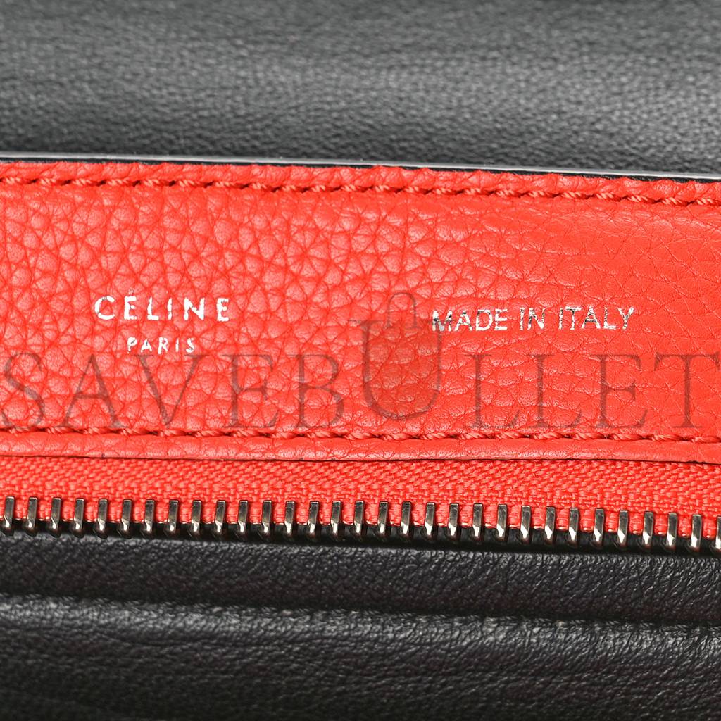 CELINE DRUMMED CALFSKIN MEDIUM TRAPEZE ORANGE (30*24*18cm)