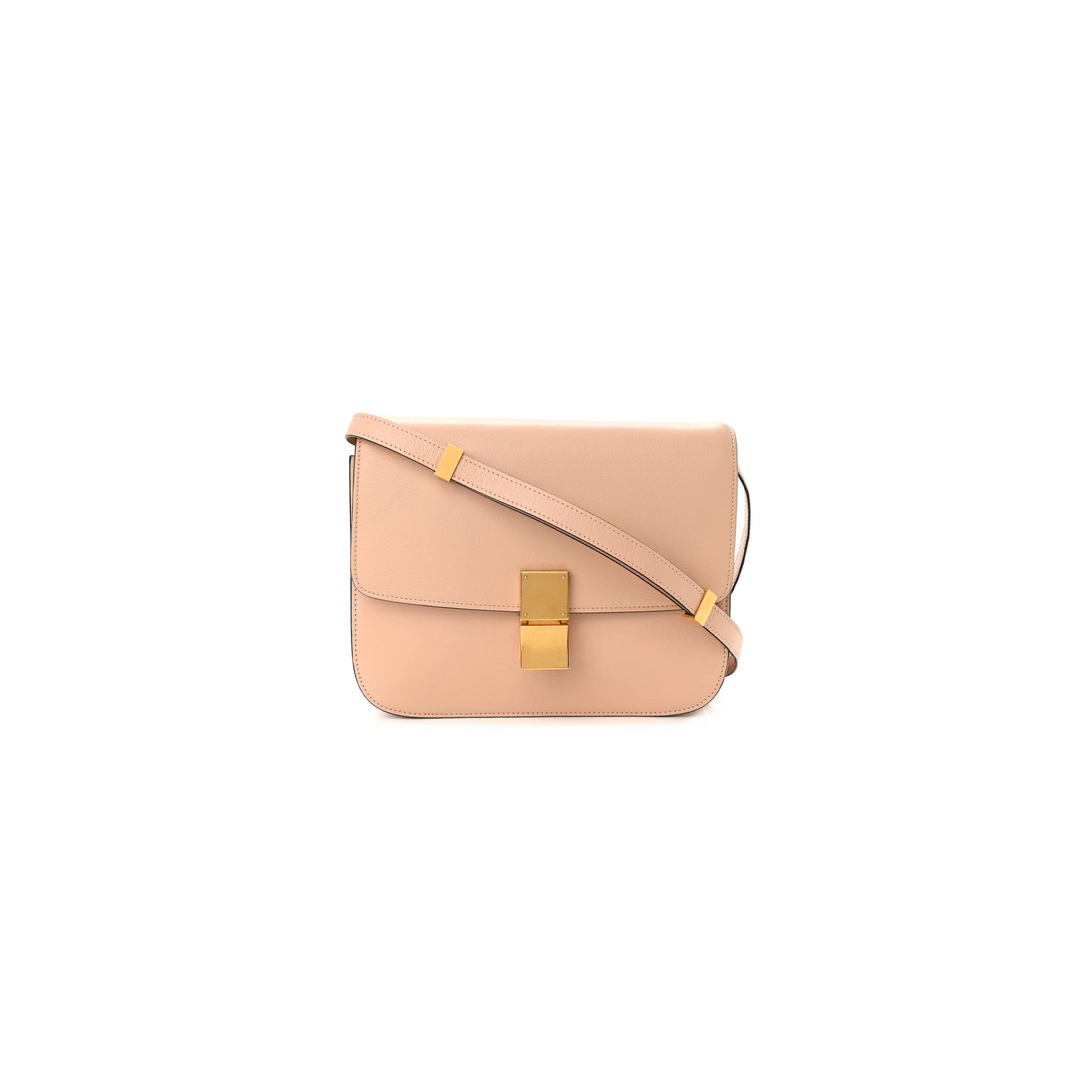CELINE GOATSKIN MEDIUM CLASSIC BOX FLAP BAG (23*18*6cm)