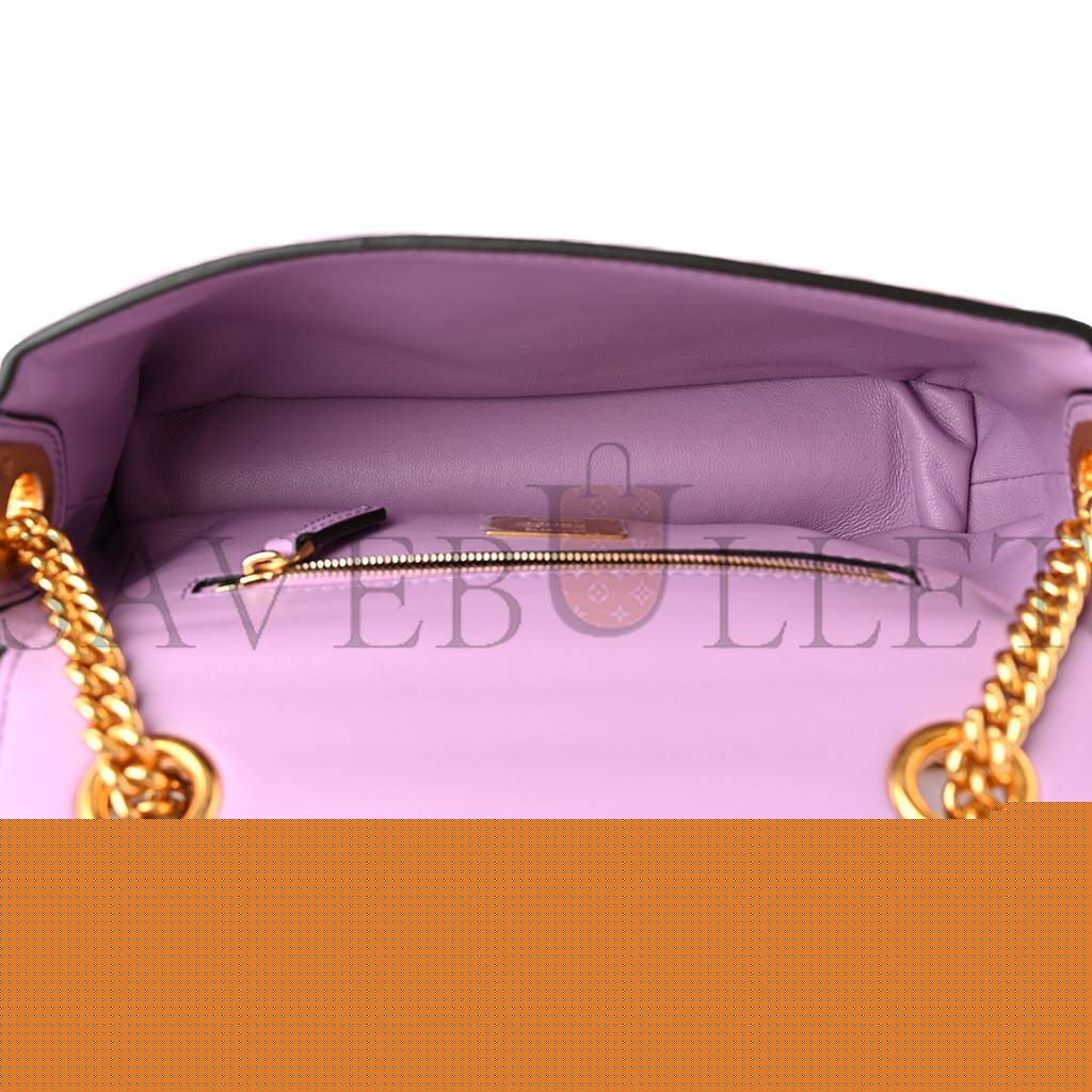 FENDI NAPPA SMALL FF EMBOSSED MIDI CHAIN BAGUETTE VIOLETTA (23*13*6cm)