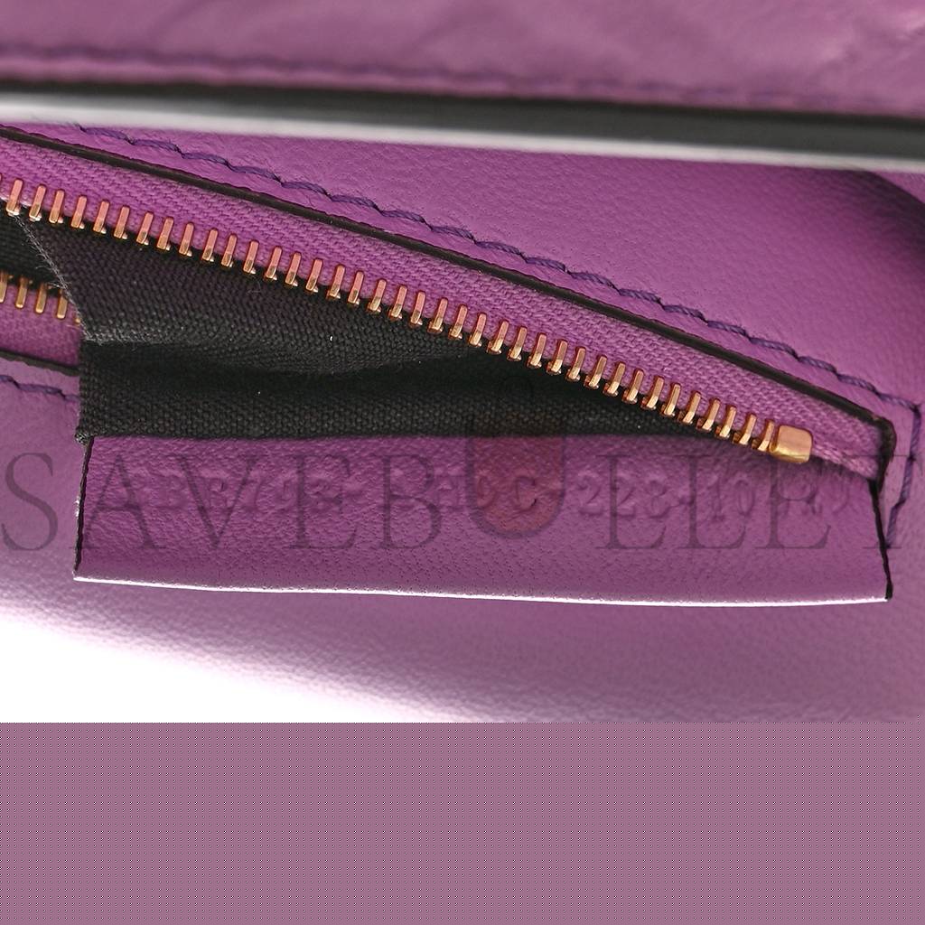 FENDI NAPPA SMALL FF EMBOSSED MIDI CHAIN BAGUETTE VIOLETTA (23*13*6cm)