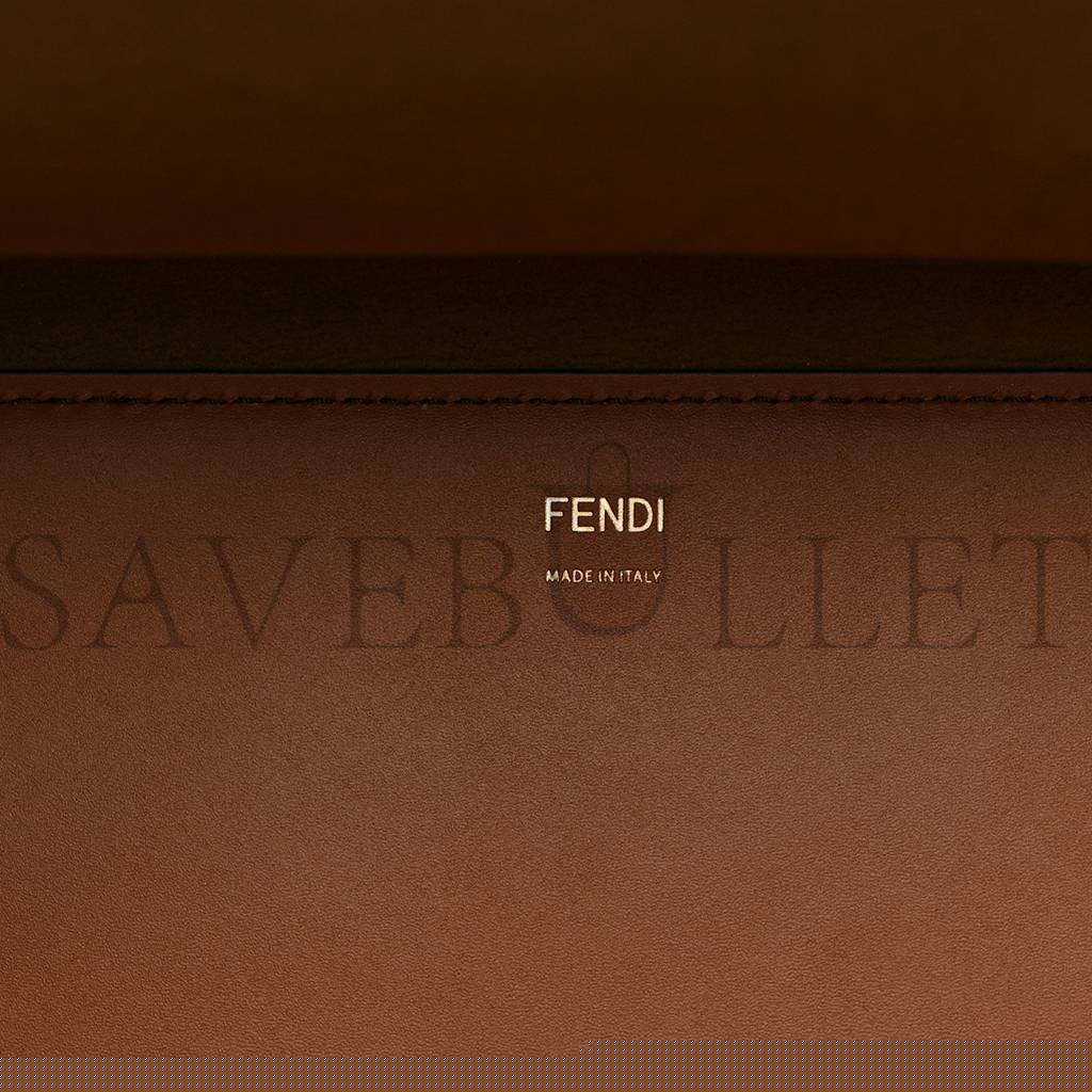 FENDI VITELLO KING PLEXIGLASS LARGE FENDI SUNSHINE SHOPPER TOTE CUOIO (41*34*20cm)